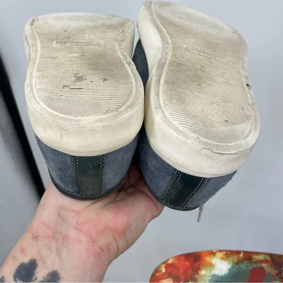 Frau Footwear Lace up Low Top Sneakers Womens Size 41 US 9 Blue Leather Suede - Picture 10 of 12